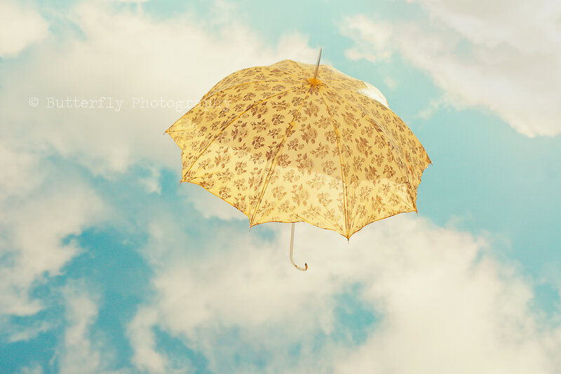 Yellow Floral Umbrella