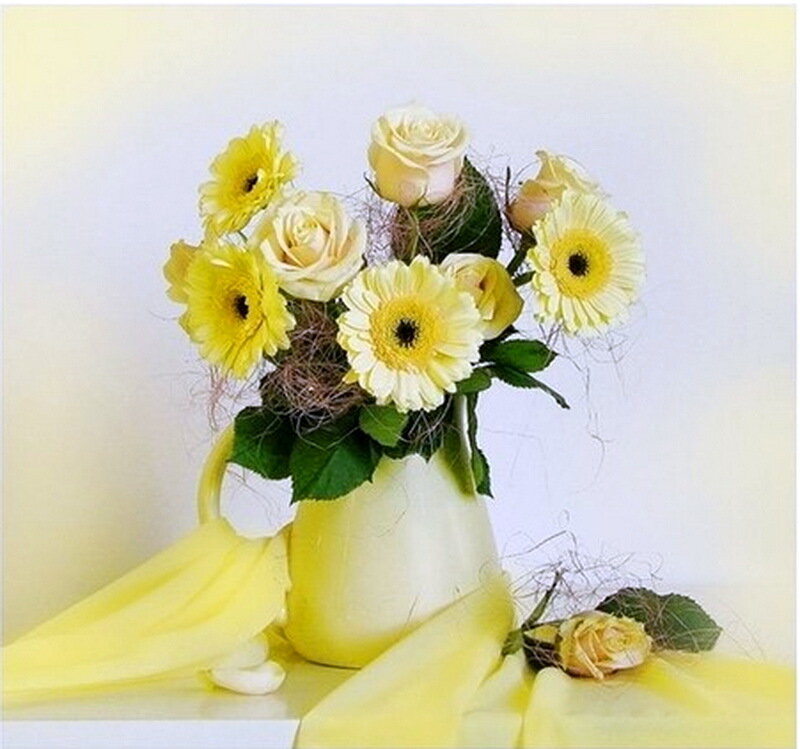 Yellow Flower Arrangement — Calm, Photograph