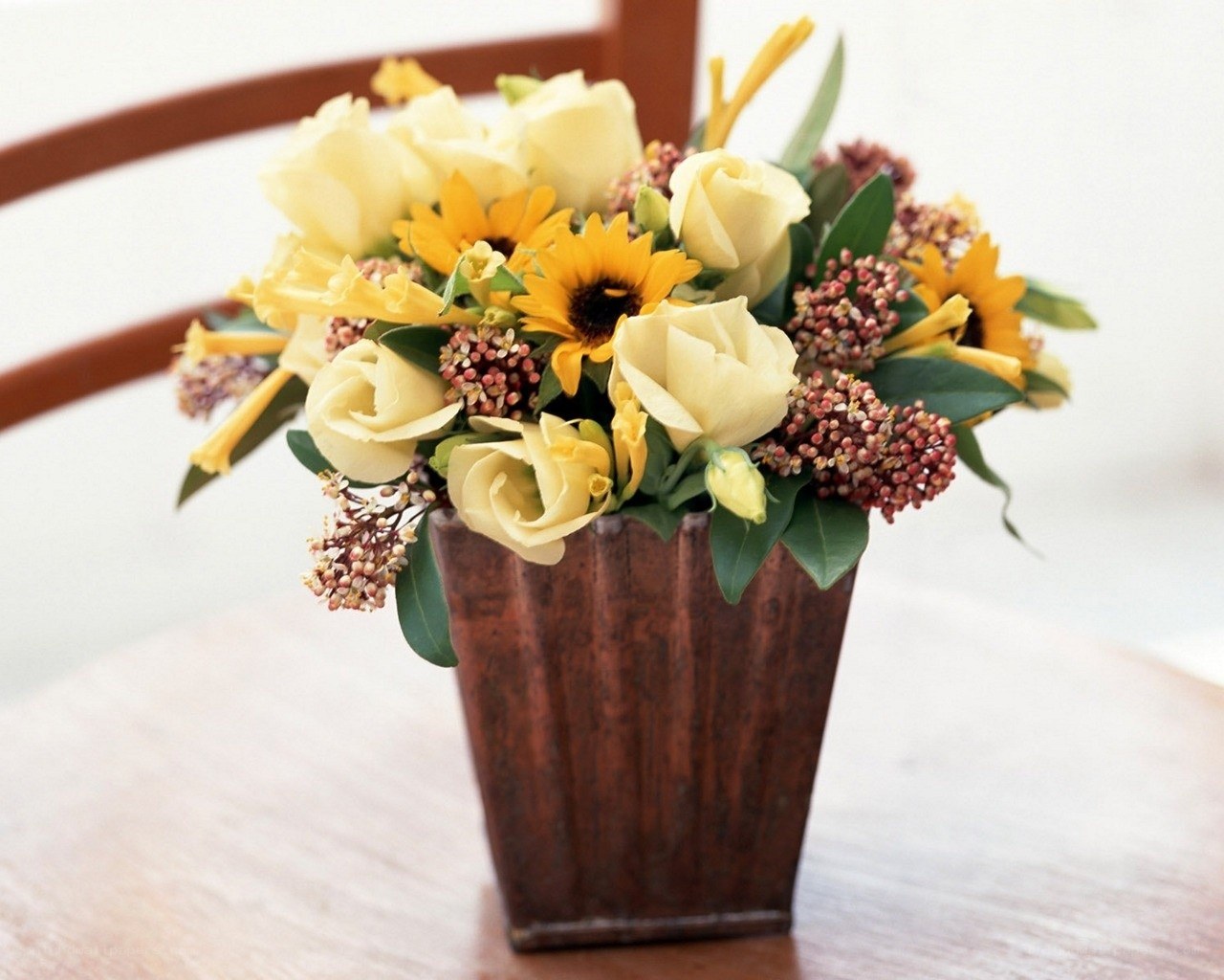 yellow flower arrangement