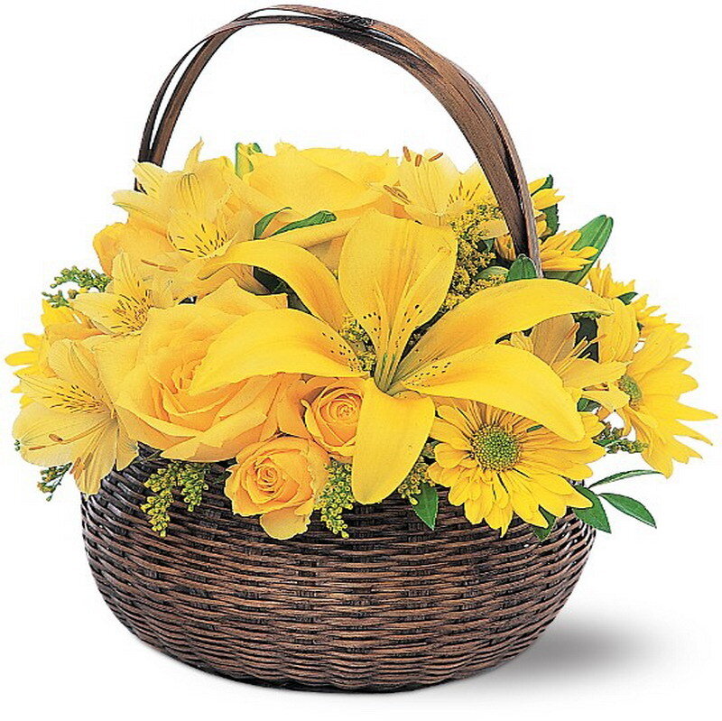 Yellow flower basket