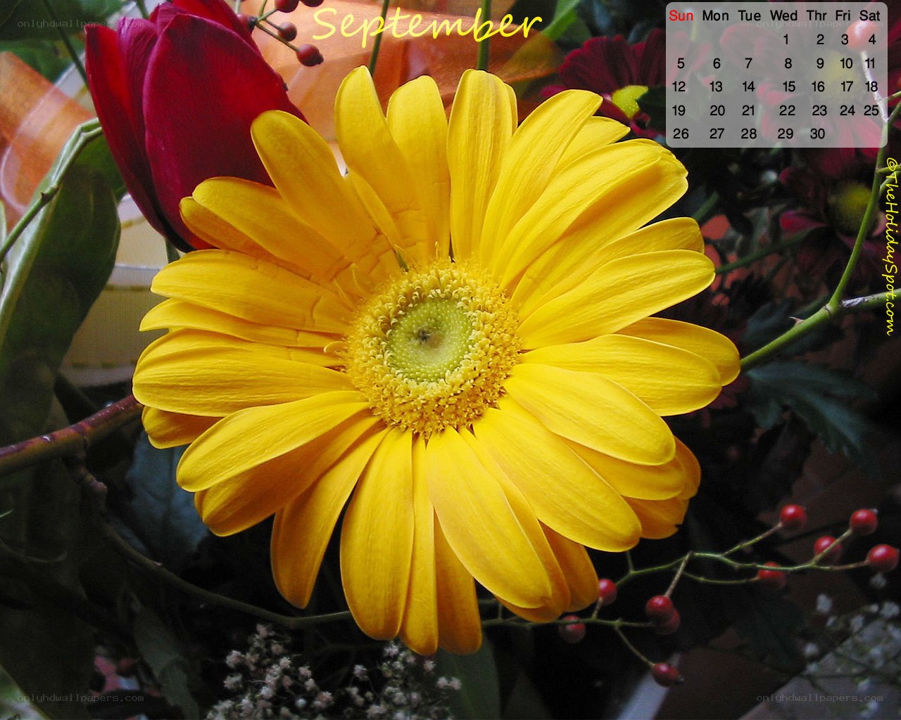 Yellow flower calendar
