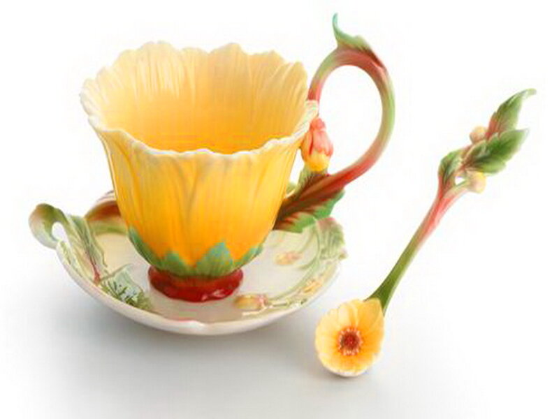 Yellow Flower Cup Set