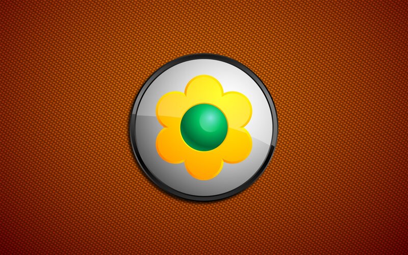 yellow flower icon on brown background