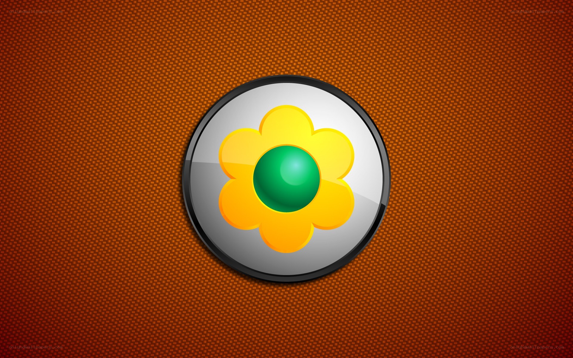 yellow flower icon on brown background