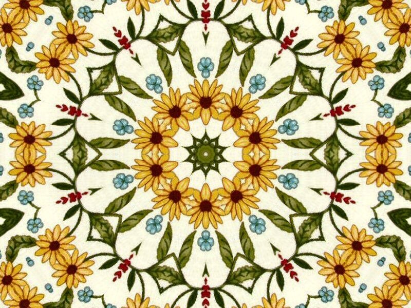 Yellow Flower Mandala — Symmetrical