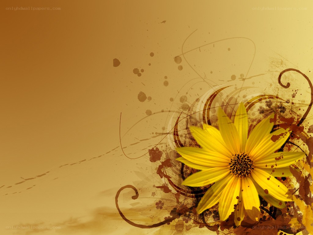 yellow flower on golden background