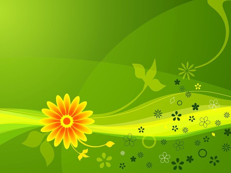Yellow Flower on Green Background — Calm