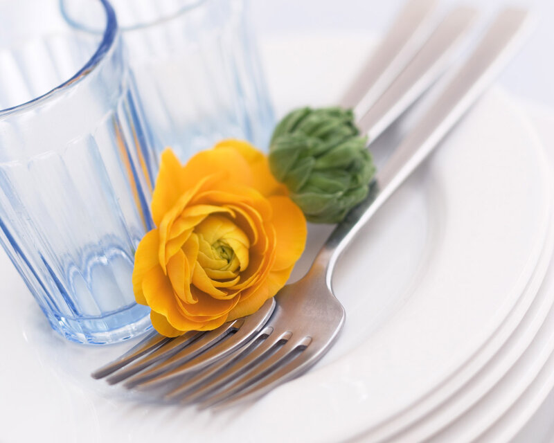 Yellow Flower on Plate