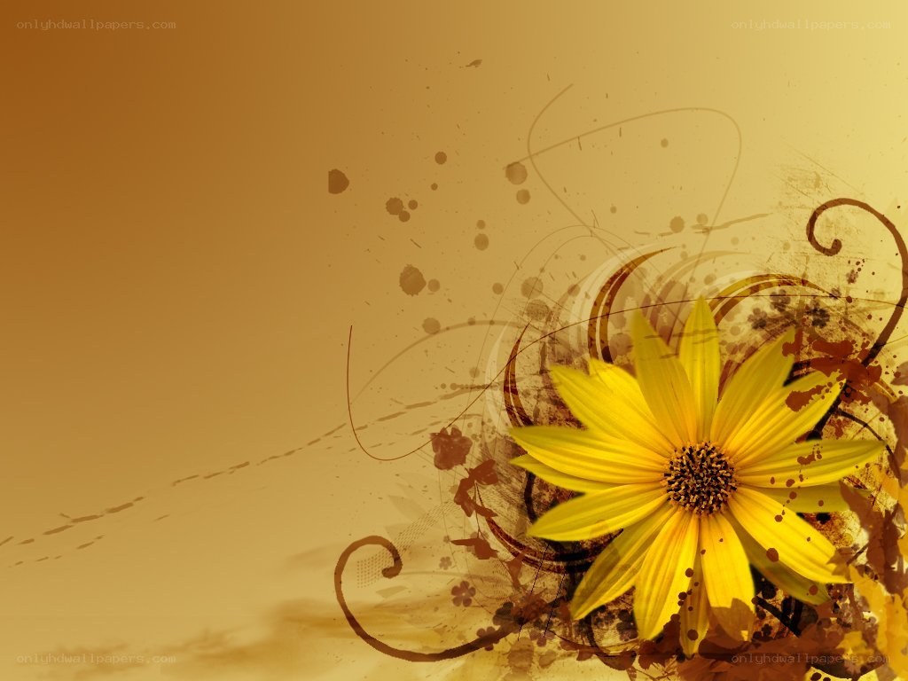 yellow flower with abstract design
