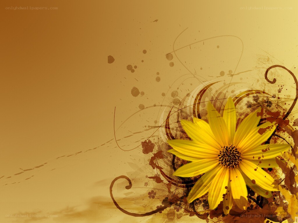 yellow flower with abstract design