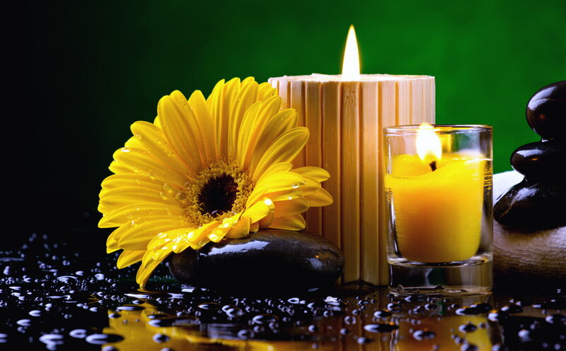 Yellow Flower with Candles