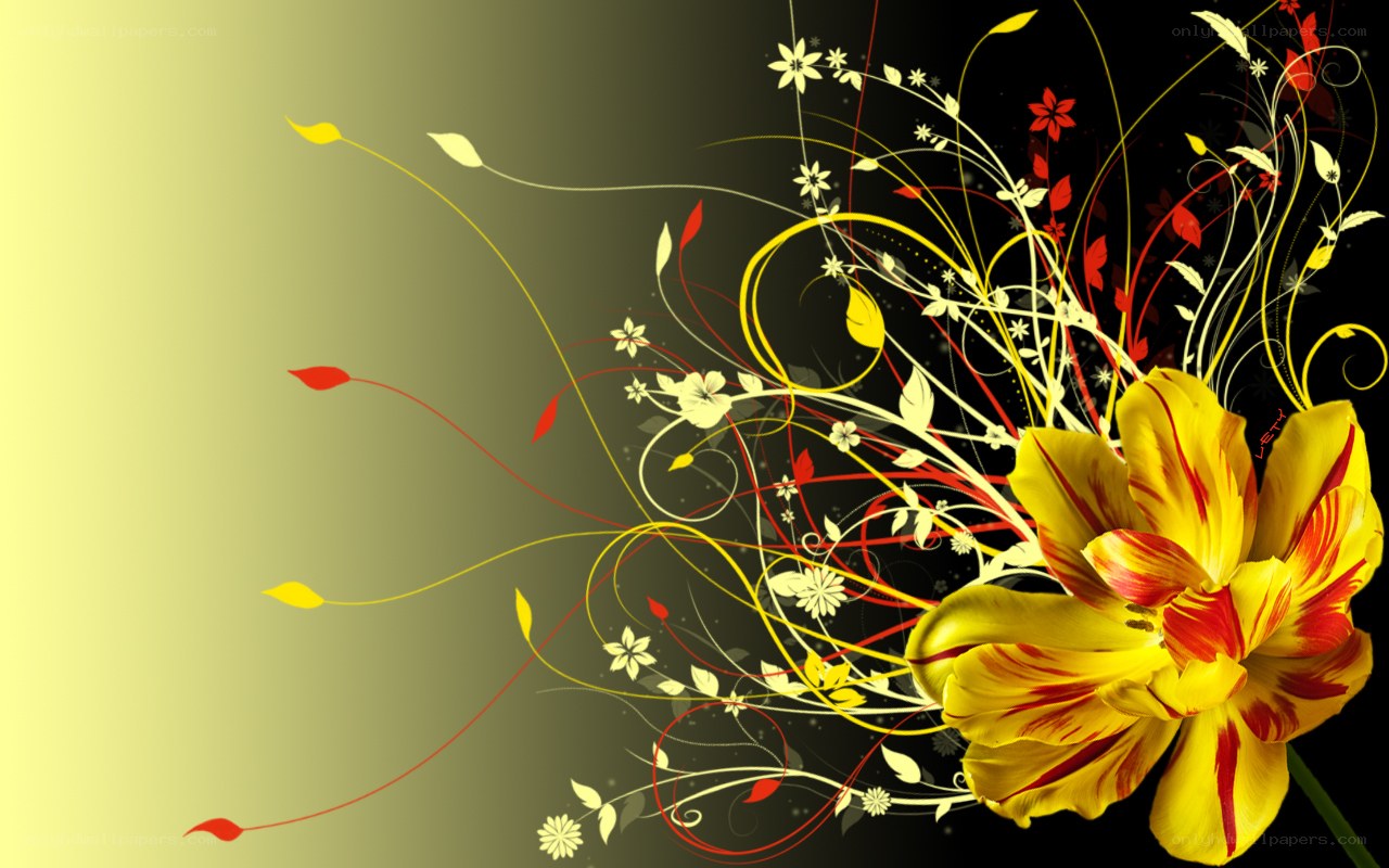 yellow flower with floral design
