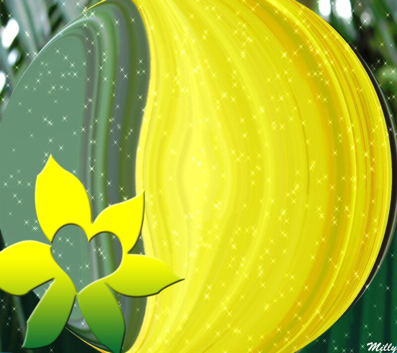 Yellow Flower with Green Leaves — Bright