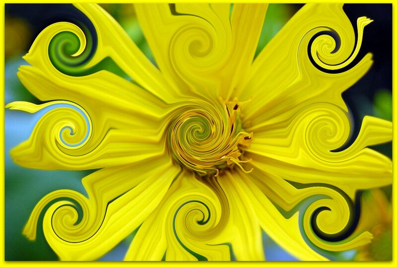 Yellow Flower with Swirls — Dynamic