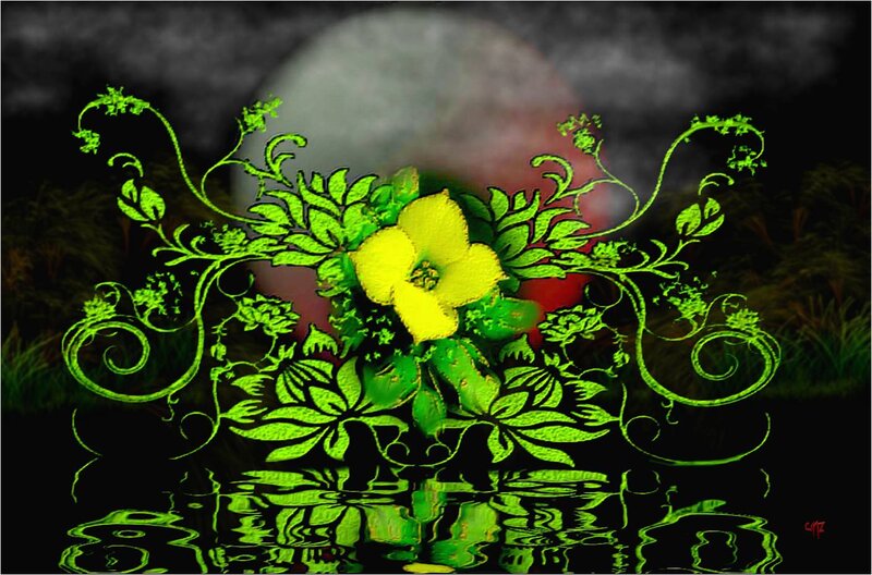 Yellow Flower with Vines