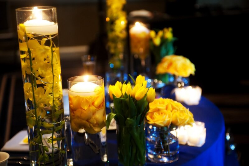 Yellow Flowers and Candles