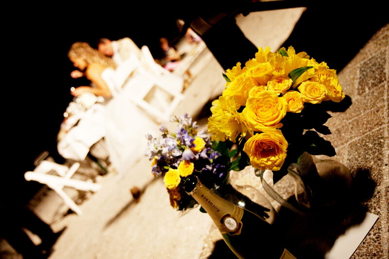 Yellow Flowers and Champagne
