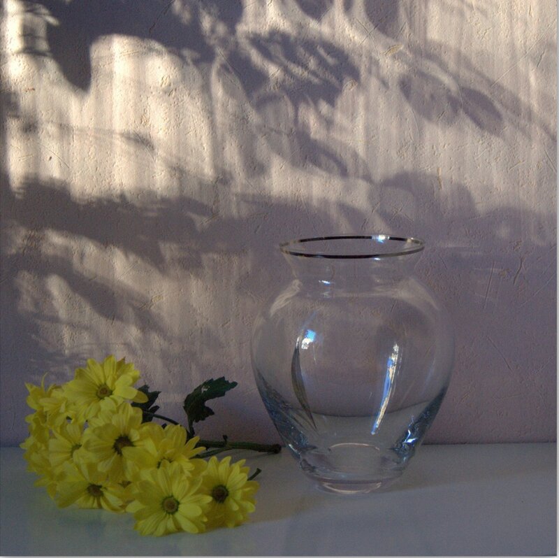 Yellow Flowers and Glass Vase