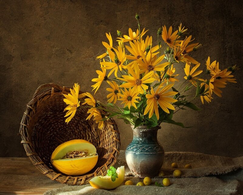 Yellow Flowers and Melon