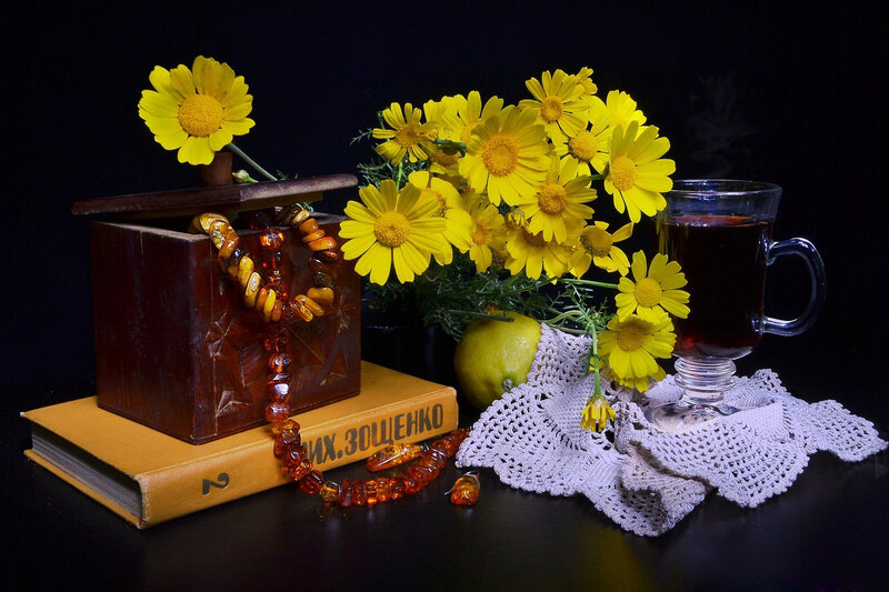 Yellow Flowers and Tea — Dramatic