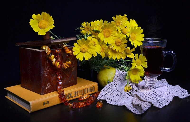 Yellow Flowers and Tea