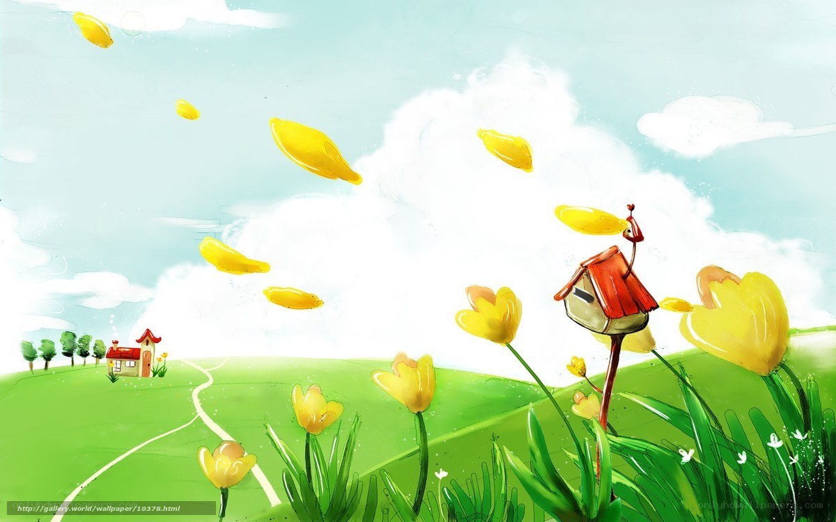 Yellow Flowers in a Sunny Field