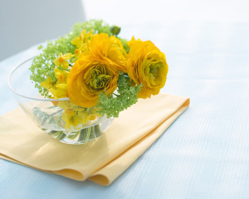 Yellow Flowers in Bowl