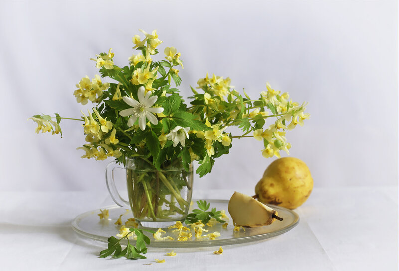 Yellow Flowers in Glass