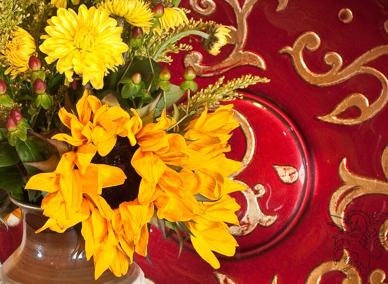 Yellow Flowers in Vase — Bright