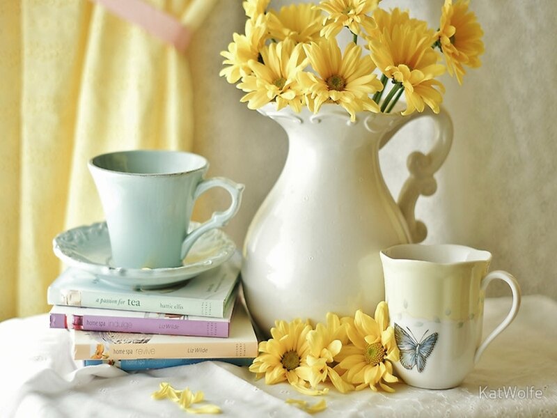 Yellow Flowers in Vase — Serene, Morning