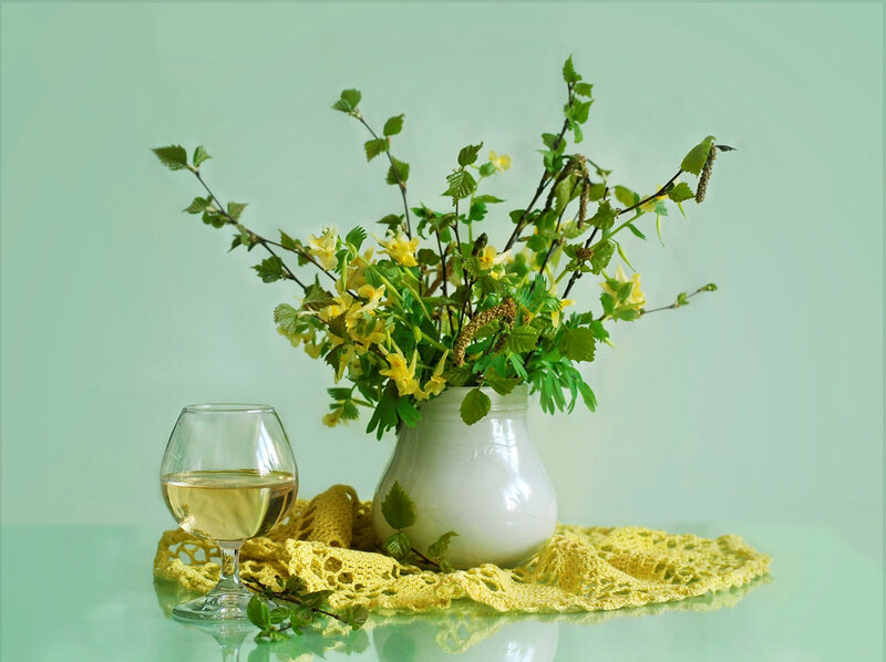 Yellow Flowers in Vase — Serene, Spring