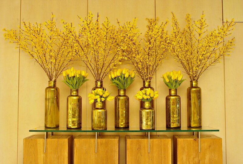 Yellow Flowers in Vases — Calm
