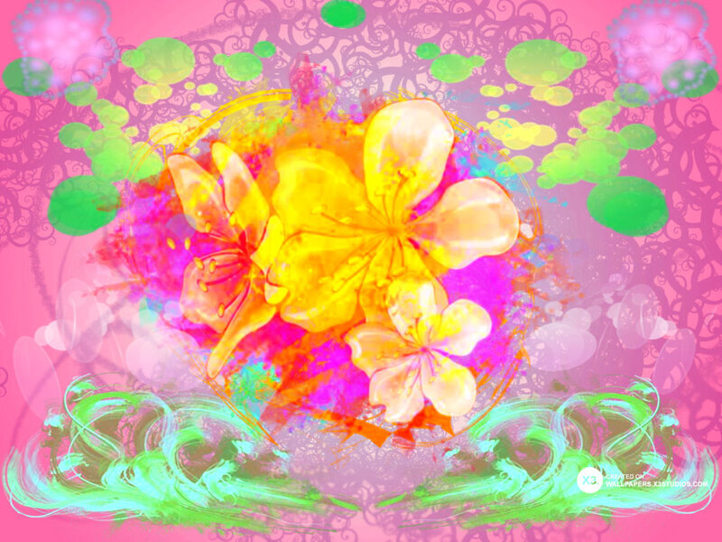 Yellow Flowers on Pink Background — Vibrant
