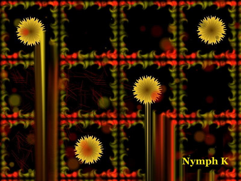 Yellow Flowers on Stems — Black