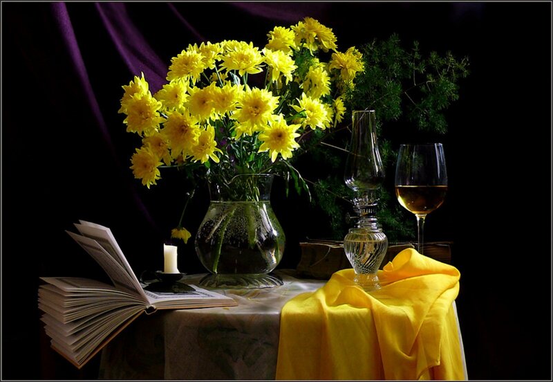 Yellow Flowers on Table