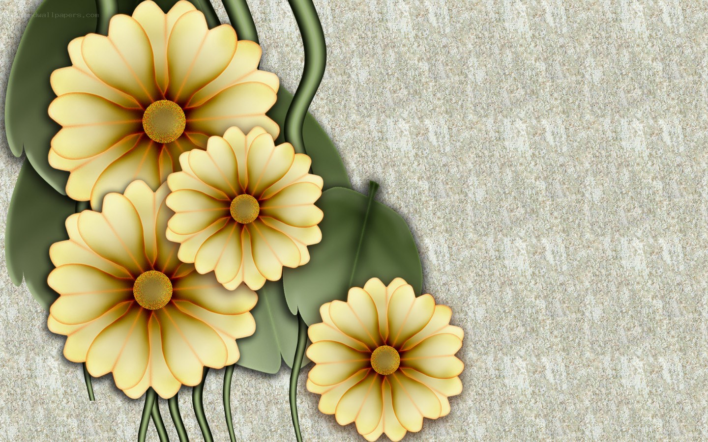 yellow flowers on textured background
