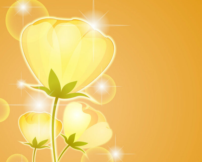 Yellow Flowers with Sparkles — Bright