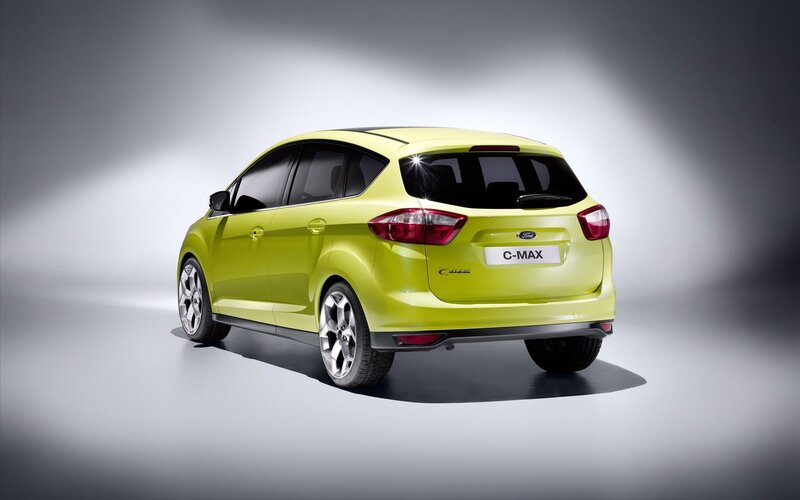 Yellow Ford C-Max rear view