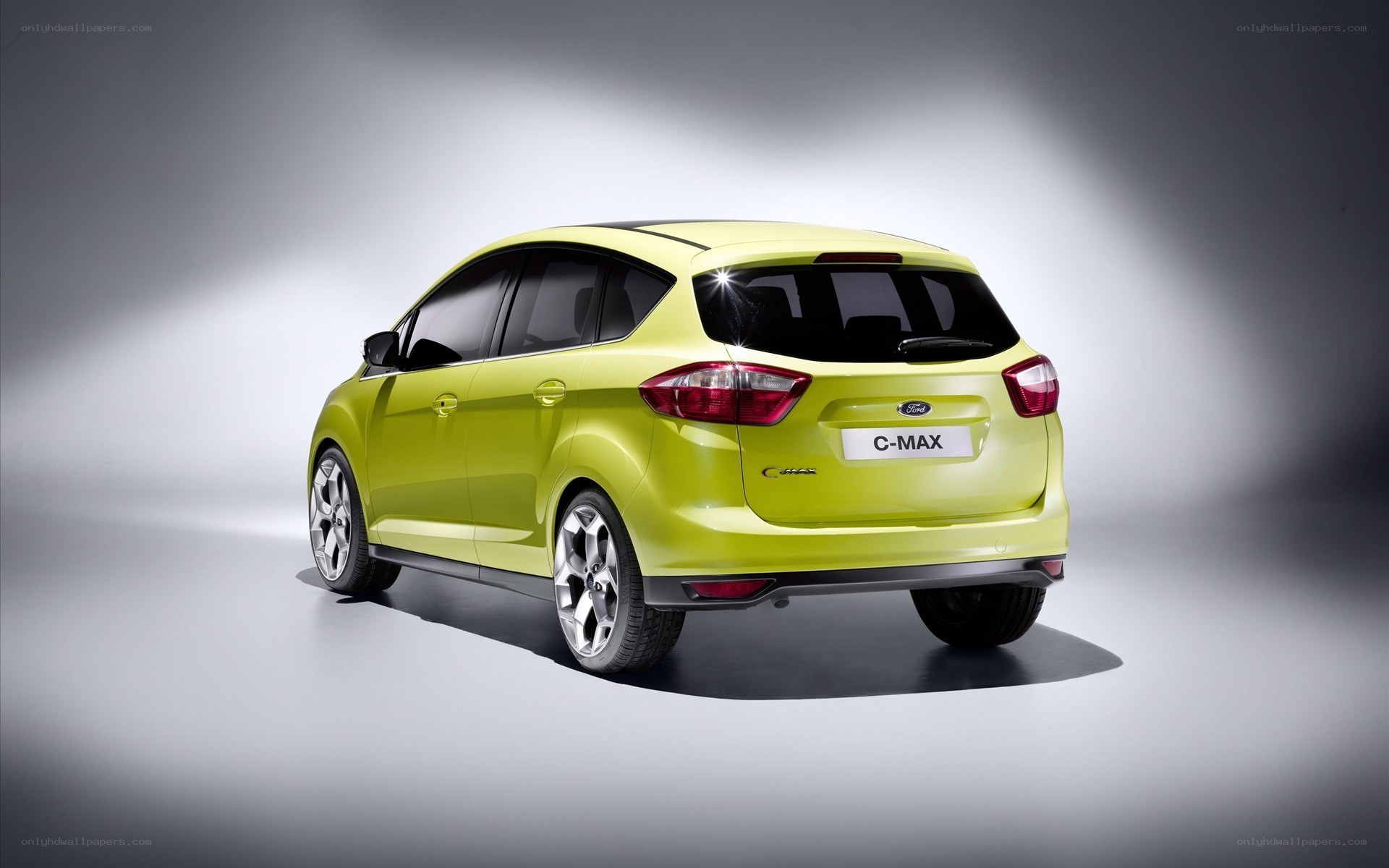 Yellow Ford C-Max rear view