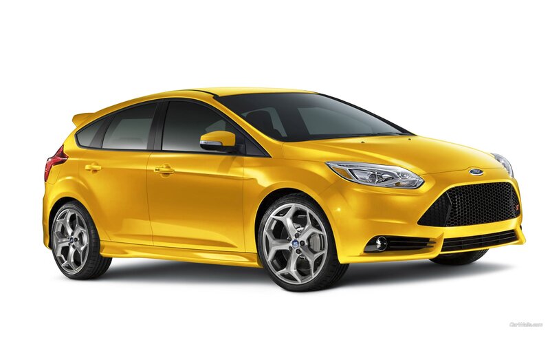 yellow ford focus hatchback