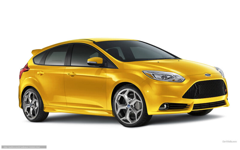 yellow ford focus hatchback