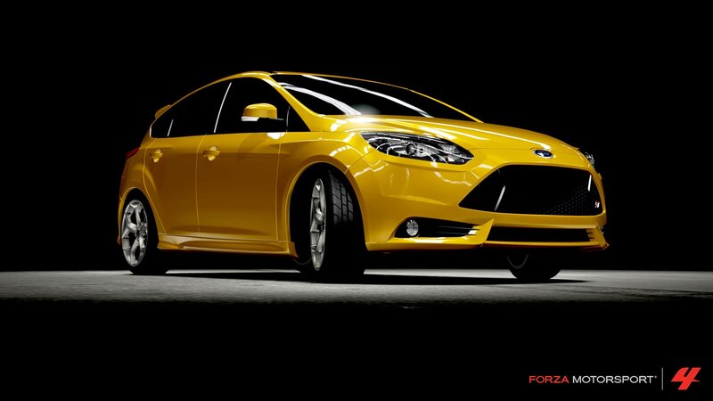 Yellow Ford Focus St — Dramatic, 3d Render