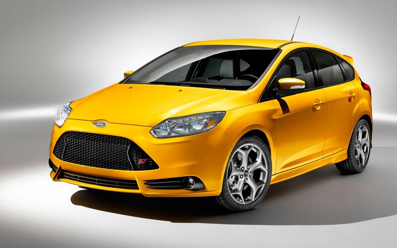 yellow ford focus st hatchback