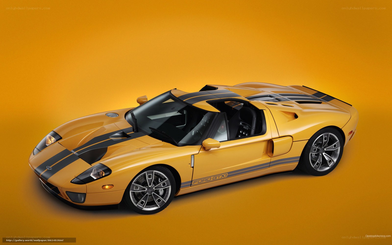 yellow ford gt car