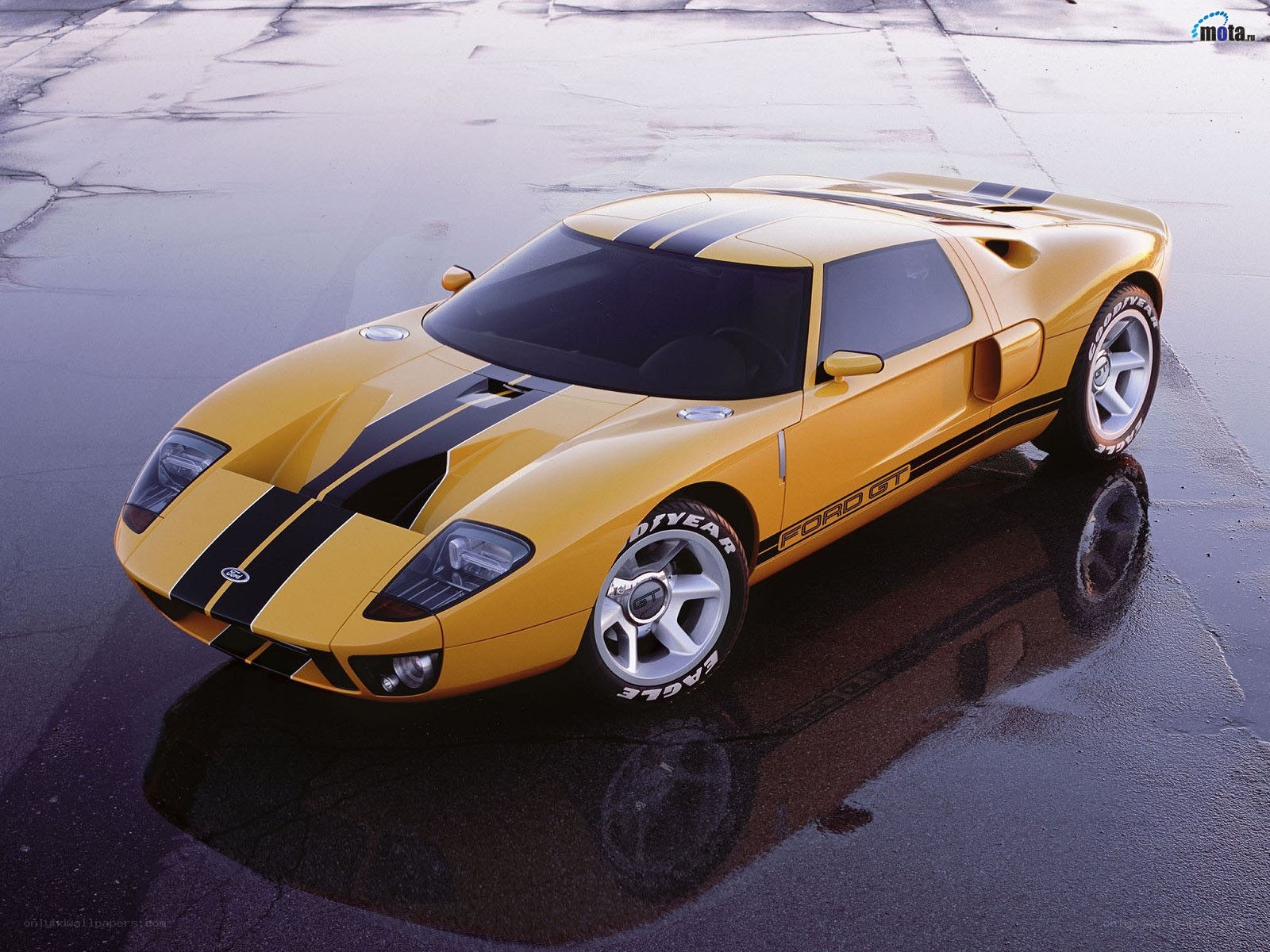 Yellow Ford GT Concept Car