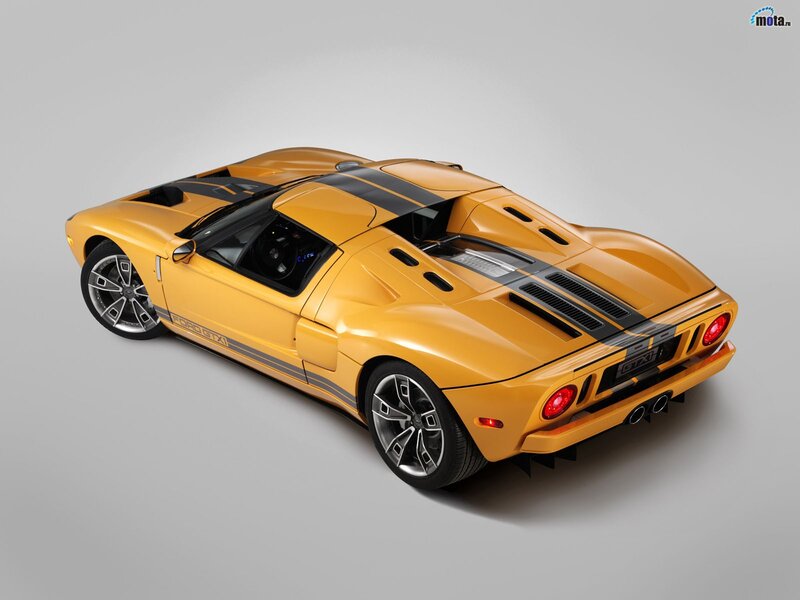 Yellow Ford GT sports car