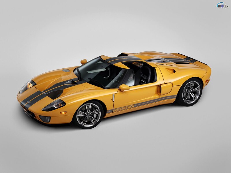Yellow Ford GT sports car