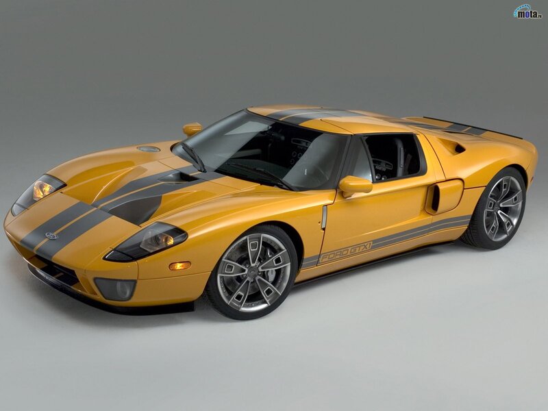 Yellow Ford GT sports car