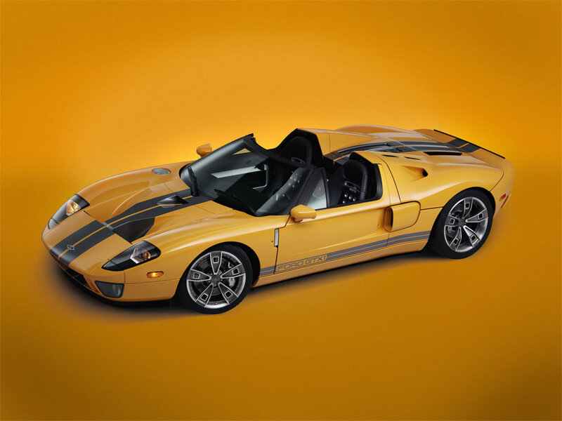 Yellow Ford GT sports car