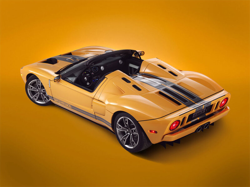 Yellow Ford GT sports car